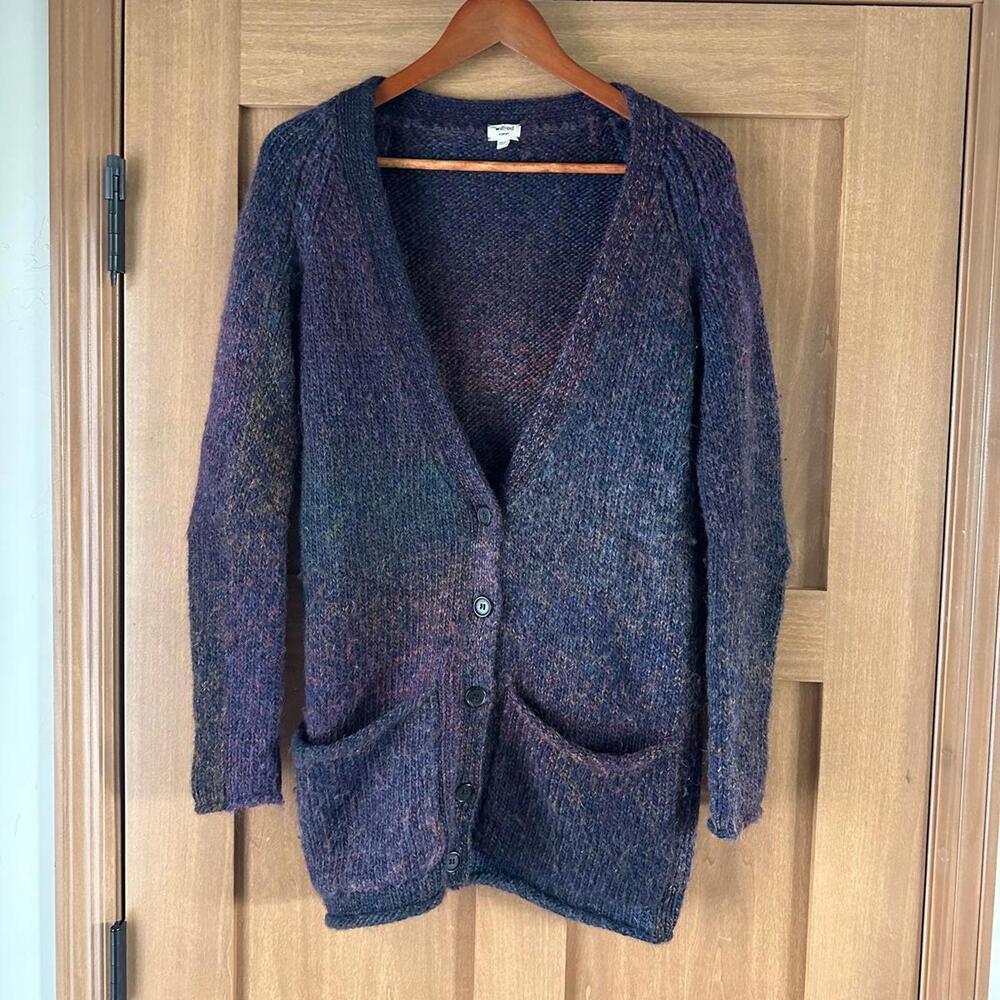 Aritzia Wilfred Wool & Alpaca Blend Purple Ombré Button Cardigan Sweater Size XS